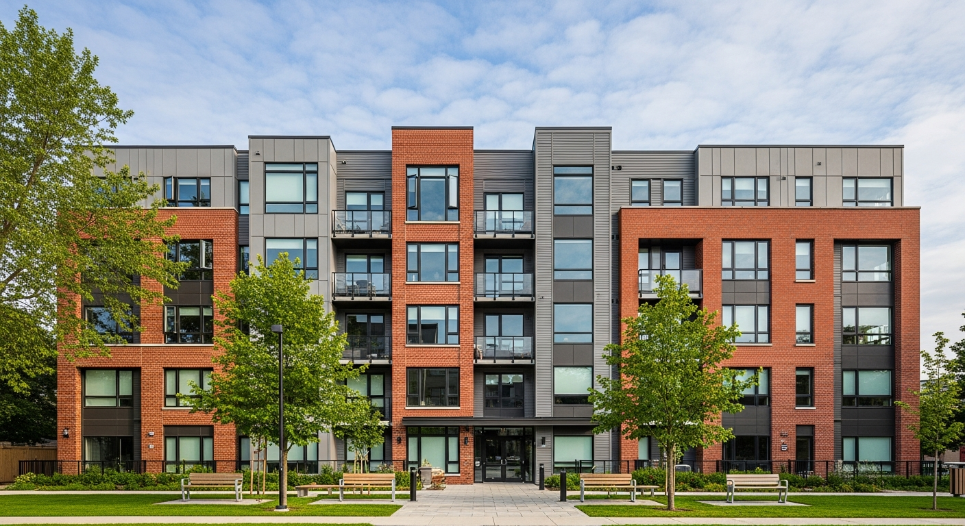 Modern affordable apartment building